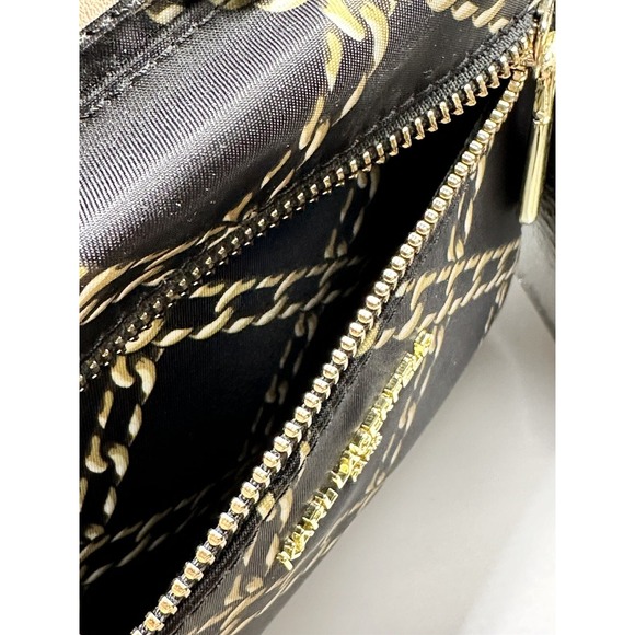 Karl Lagerfeld Paris Amour Mini Backpack Nylon Black Gold Chain Pattern NWT - Picture 5 of 5